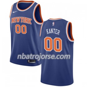 Män New York Knicks Tröja Enes Kanter 00 Nike 2017-18 Blå Swingman